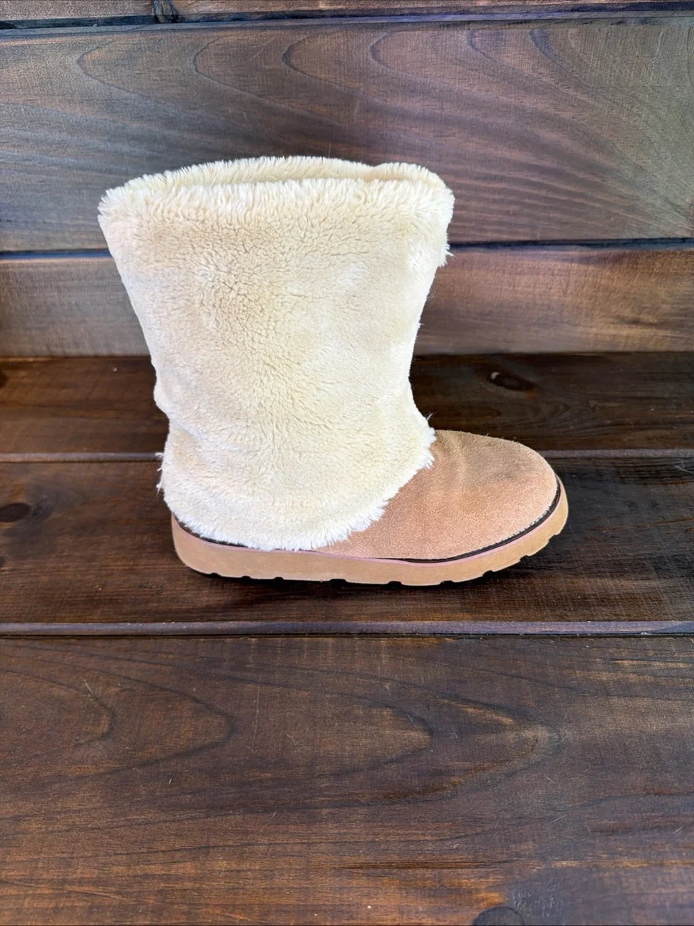 UGG Australia Chestnut Brown Suede & Sheepskin Shearling Boots Women Size 7
